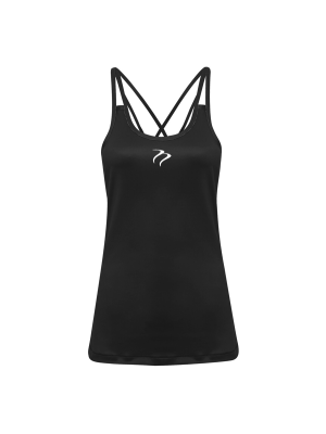 Tempest Women's 'laser cut' spaghetti strap vest Charcoal